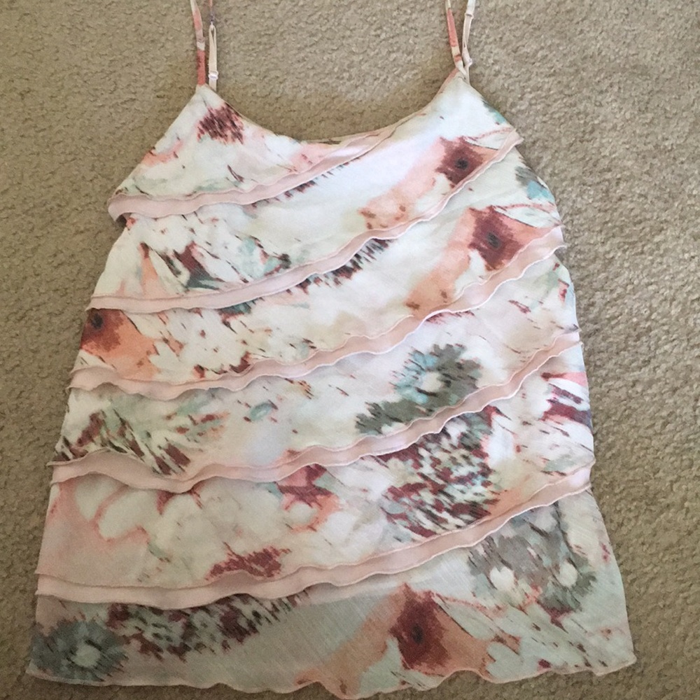 NY&C floral ruffled front tank top